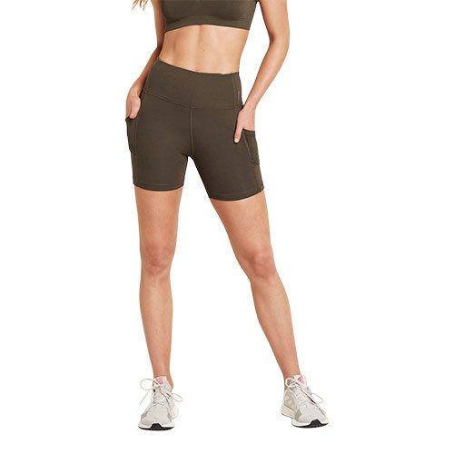 5 High-waist Shorts Dark Olive Str L Motivate