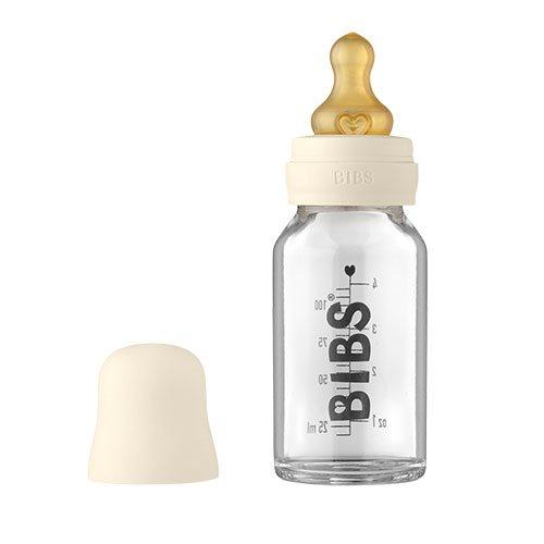 Bibs Baby Glass Bottle Complete Set Latex 110ml Ivory
