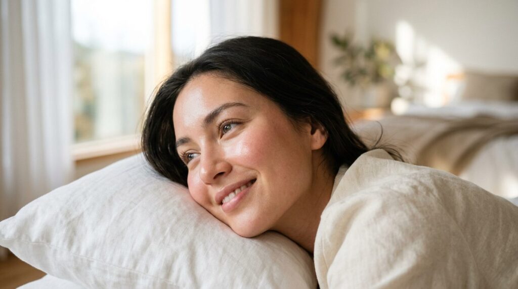 Close-up photorealistic image of healthy glowing skin on a r