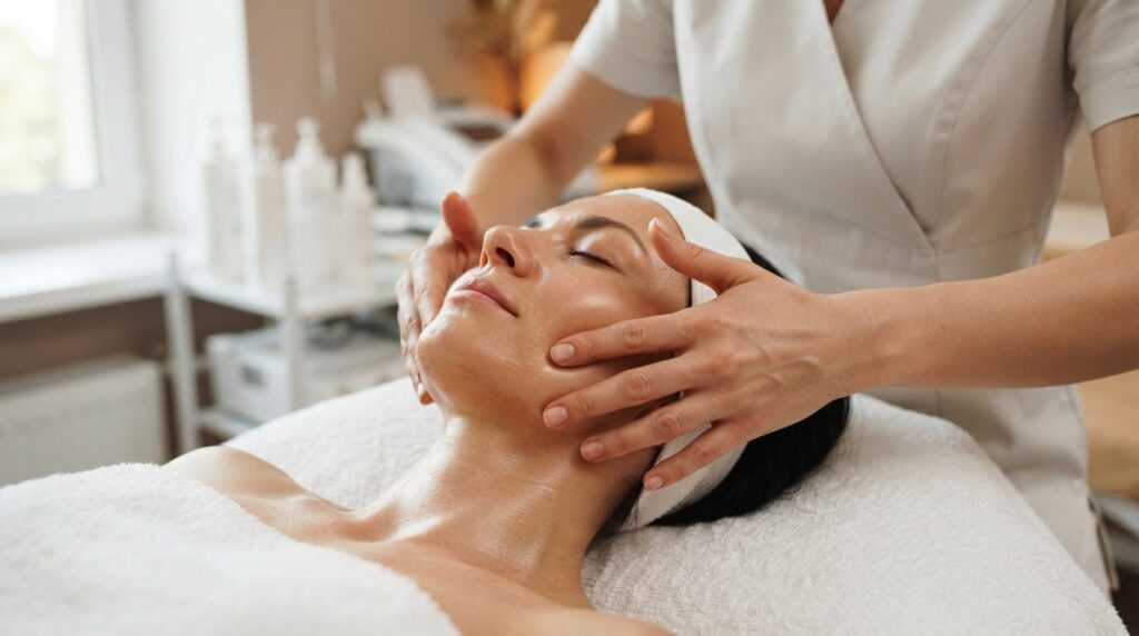 Close-up of trained beauty professionals hands demonstratin